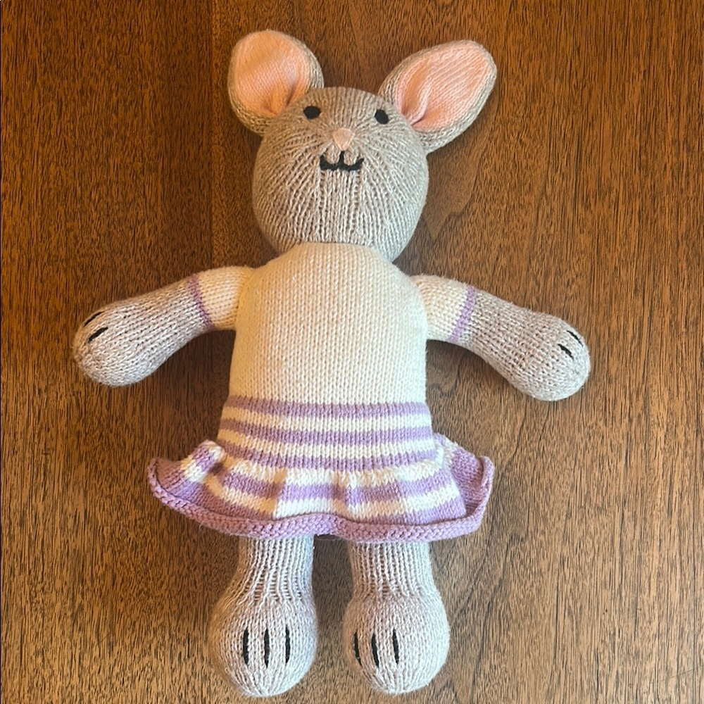 Melange Gray and Pink Stuffed Mouse Toy